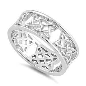 Sterling Silver Celtic Style Band Ring New